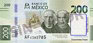 200 メキシコ紙幣